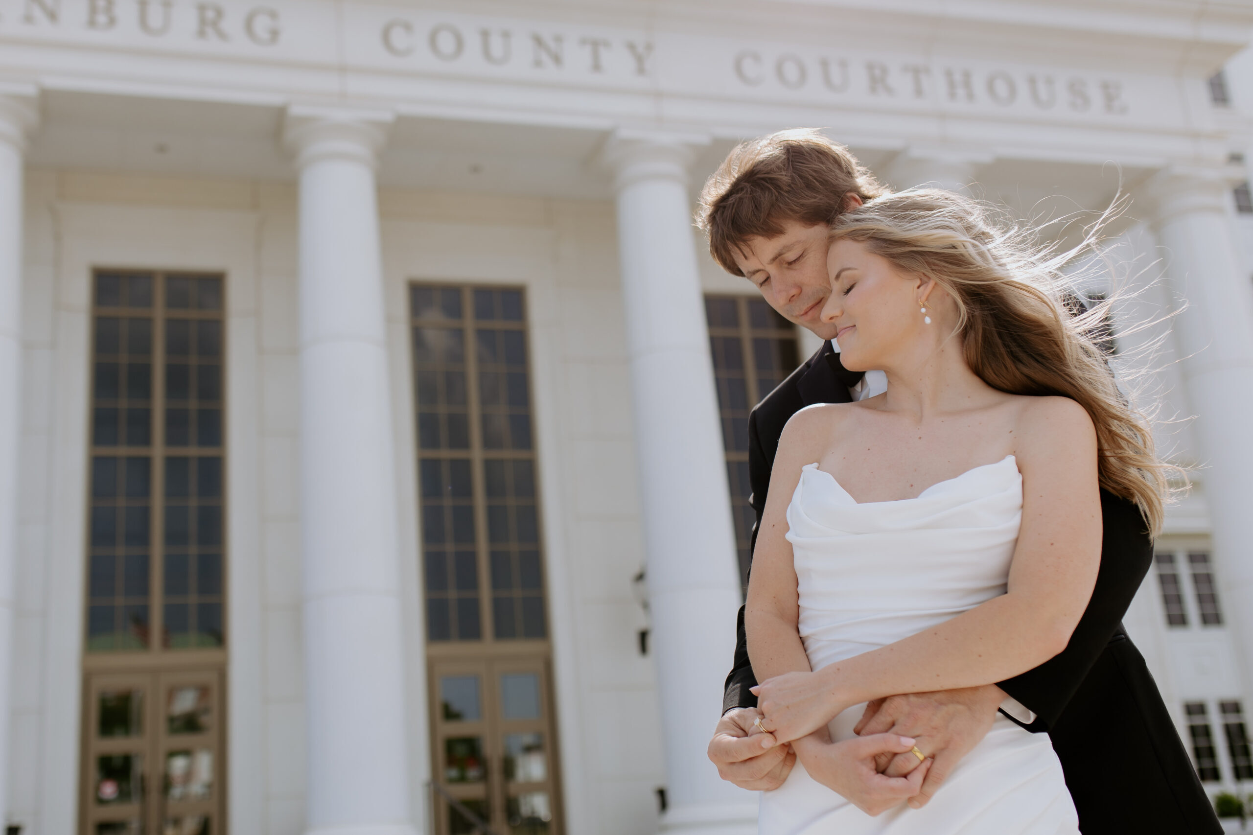 Courthouse elopement in Spantanburg SC at the Spartanburg County Courthouse photographed by Maegan Lamm Photography